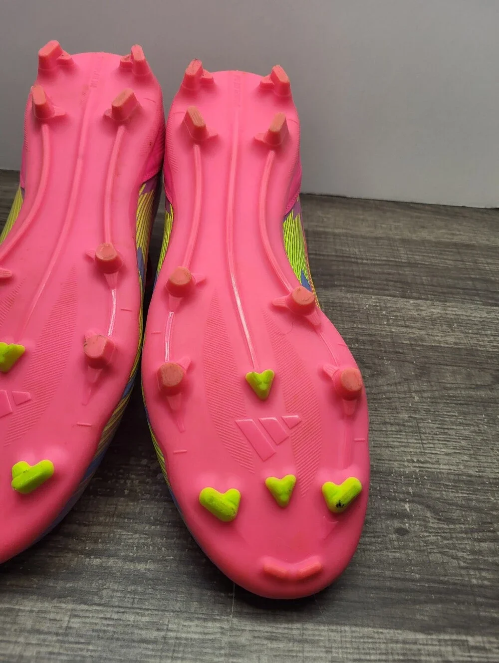 Adidas F50 League FG/MG Soccer Cleats Pink Yellow IE1291 Mens Size 9